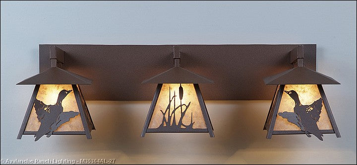 Avalanche Ranch Smoky Mountain-Loon M35364AL-27 Bath Vanity Light 36 in. wide - Rustic Brown