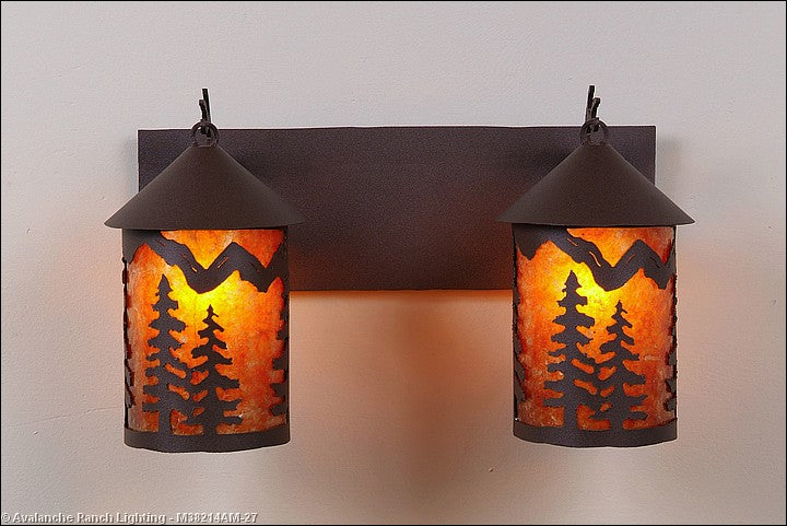 Avalanche Ranch Cascade-Spruce Tree Rustic Brown M38214AM-27 Bath Vanity Light 18 in. wide - Rustic Brown