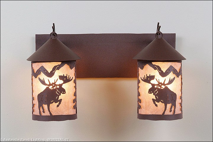 Avalanche Ranch Cascade-Alaska Moose M38222AL-27 Bath Vanity Light 18 in. wide - Rustic Brown
