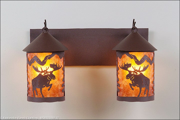 Avalanche Ranch Cascade-Alaska Moose M38222AM-27 Bath Vanity Light 18 in. wide - Rustic Brown