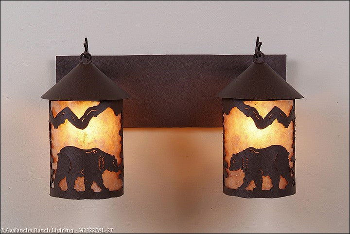 Avalanche Ranch Cascade-Mountain Bear Rustic Brown M38225AL-27 Bath Vanity Light 18 in. wide - Rustic Brown