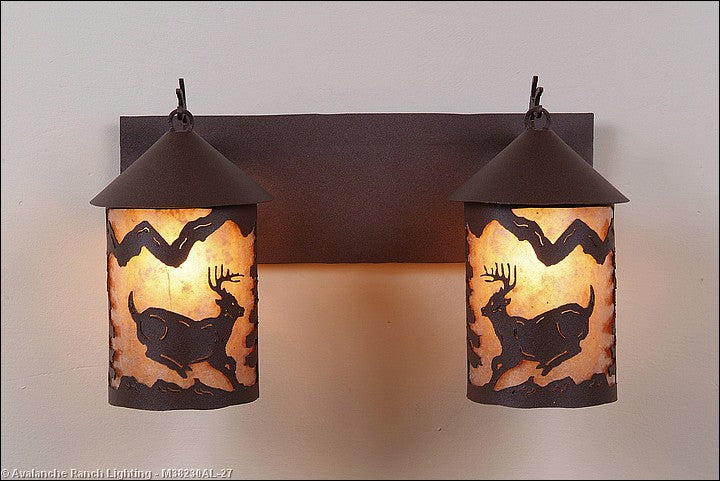 Avalanche Ranch Cascade-Mountain Deer Rustic Brown M38230AL-27 Bath Vanity Light 18 in. wide - Rustic Brown