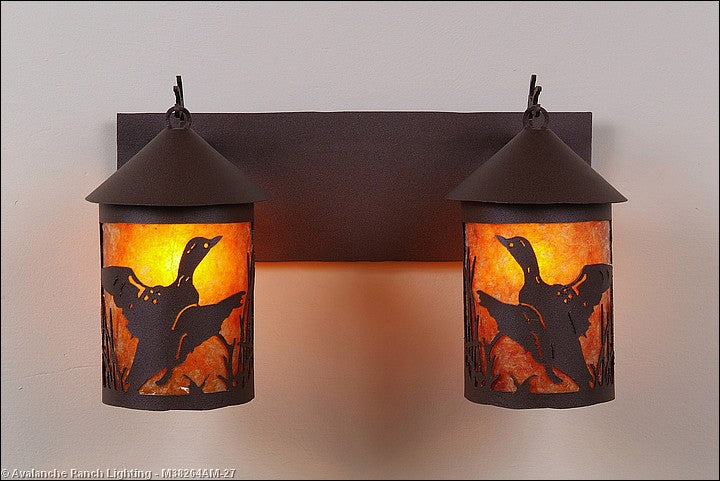 Avalanche Ranch Cascade-Loon Rustic Brown M38264AM-27 Bath Vanity Light 18 in. wide - Rustic Brown