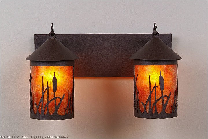 Avalanche Ranch Cascade-Cattails M38265AM-27 Bath Vanity Light 18 in. wide - Rustic Brown