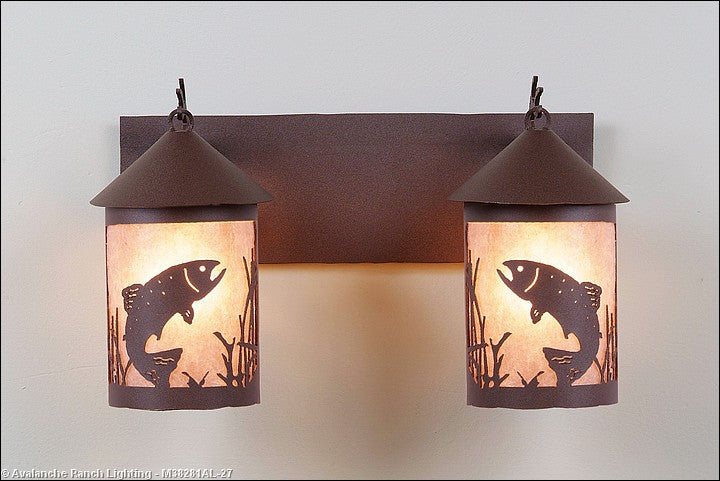 Avalanche Ranch Cascade-Trout Rustic Brown M38281AL-27 Bath Vanity Light 18 in. wide - Rustic Brown