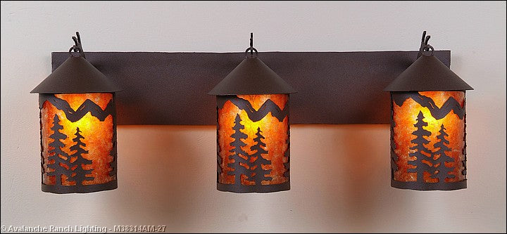 Avalanche Ranch Cascade-Spruce Tree Rustic Brown M38314AM-27 Bath Vanity Light 30 in. wide - Rustic Brown
