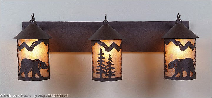 Avalanche Ranch Cascade-Mountain Bear Rustic Brown M38325AL-27 Bath Vanity Light 30 in. wide - Rustic Brown