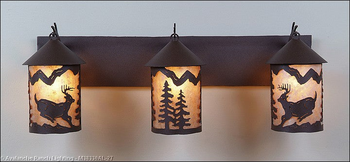 Avalanche Ranch Cascade-Mountain Deer Rustic Brown M38330AL-27 Bath Vanity Light 30 in. wide - Rustic Brown
