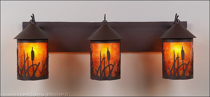 Avalanche Ranch Cascade-Cattails M38365AM-27 Bath Vanity Light 30 in. wide - Rustic Brown