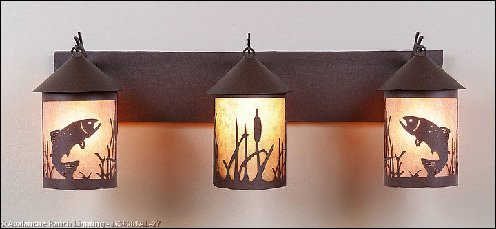Avalanche Ranch Cascade-Trout Rustic Brown M38381AL-27 Bath Vanity Light 30 in. wide - Rustic Brown