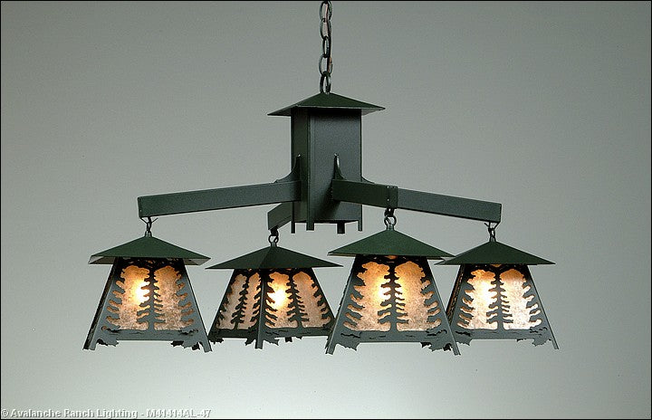 Avalanche Ranch Smoky Mountain-Spruce Tree M41414AL-47 Chandelier Light - Forest Green