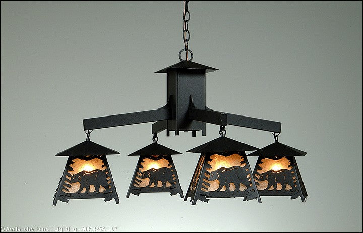 Avalanche Ranch Smoky Mountain-Mountain Bear M41425AL-97 Chandelier Light - Black Iron