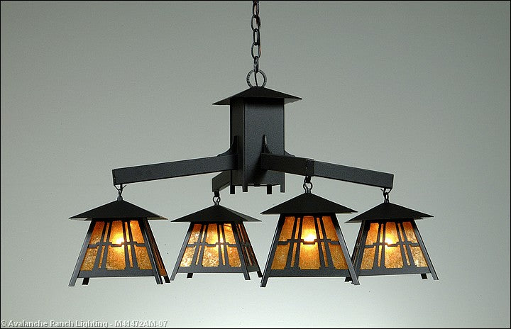 Avalanche Ranch Smoky Mountain-Eastlake M41472AM-97 Chandelier Light - Black Iron