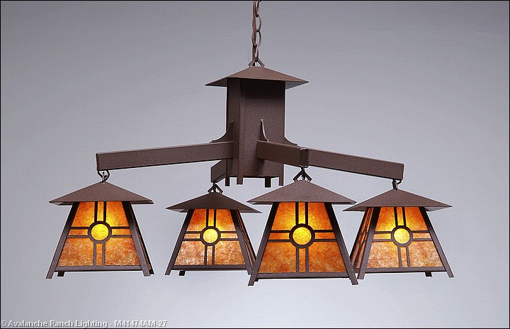 Avalanche Ranch Smoky Mountain-Southview M41474AM-27 Chandelier Light - Rustic Brown
