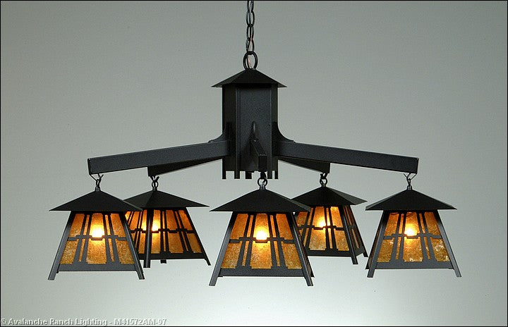 Avalanche Ranch Smoky Mountain-Eastlake M41572AM-97 Chandelier Light - Black Iron