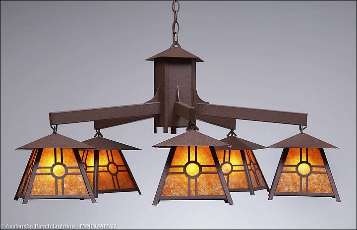 Avalanche Ranch Smoky Mountain-Southview M41574AM-27 Chandelier Light - Rustic Brown