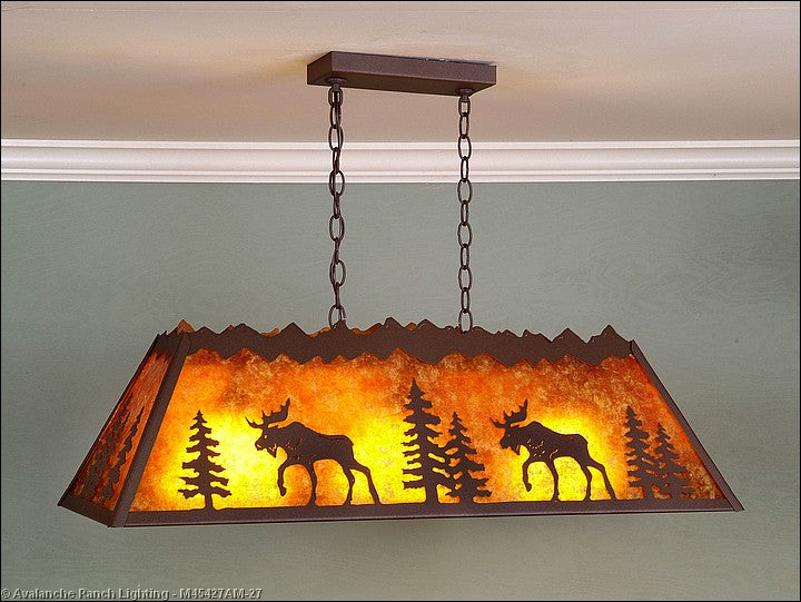 Avalanche Ranch Rocky Mountain-Mountain Moose Rustic Brown M45427AM-27 Pendant Light - Rustic Brown