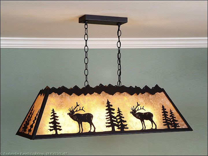 Avalanche Ranch Rocky Mountain-Mountain Elk Black Iron M45433AL-97 Pendant Light - Black Iron