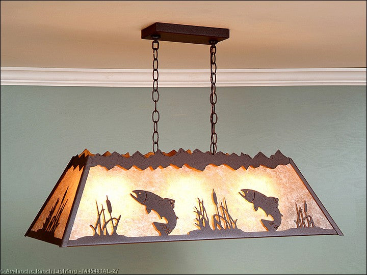 Avalanche Ranch Rocky Mountain-Trout M45481AL-27 Pendant Light - Rustic Brown