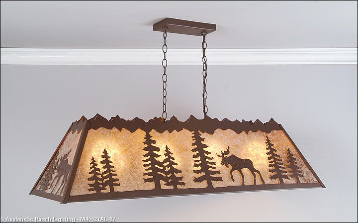 Avalanche Ranch Rocky Mountain-Mountain Moose Rustic Brown M45527AL-27 Pendant Light - Rustic Brown