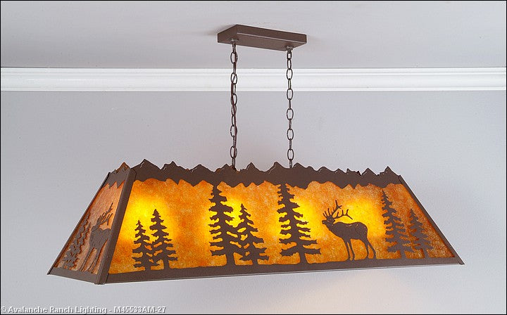 Avalanche Ranch Rocky Mountain-Mountain Elk Rustic Brown M45533AM-27 Pendant Light - Rustic Brown