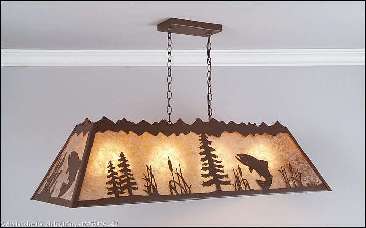 Avalanche Ranch Rocky Mountain-Trout M45581AL-27 Pendant Light - Rustic Brown