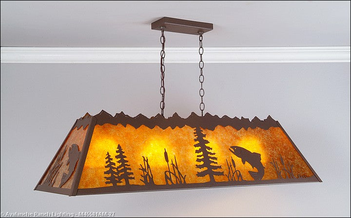 Avalanche Ranch Rocky Mountain-Trout M45581AM-27 Pendant Light - Rustic Brown
