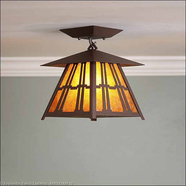 Avalanche Ranch Smoky Mountain-Eastlake M47572AM-27 Ceiling Light - Rustic Brown