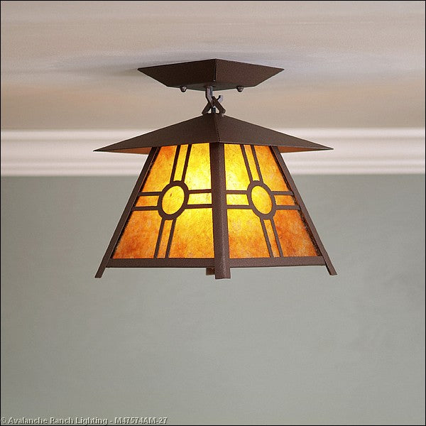 Avalanche Ranch Smoky Mountain-Southview M47574AM-27 Ceiling Light - Rustic Brown