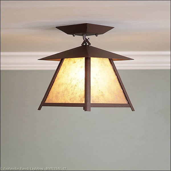 Avalanche Ranch Smoky Mountain-Northrim M47579AL-27 Ceiling Light - Rustic Brown