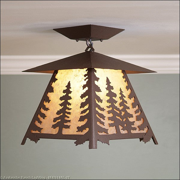 Avalanche Ranch Smoky Mountain-Spruce Tree M47614AL-27 Ceiling Light - Rustic Brown