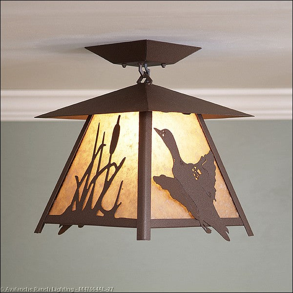 Avalanche Ranch Smoky Mountain-Loon M47664AL-27 Ceiling Light - Rustic Brown