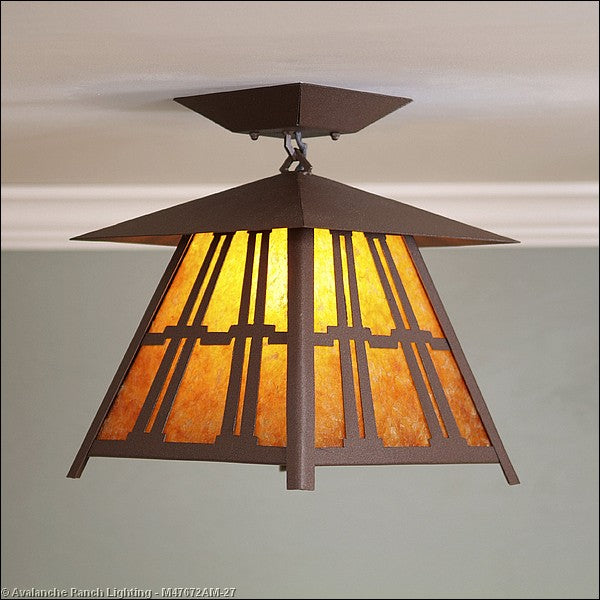 Avalanche Ranch Smoky Mountain-Eastlake M47672AM-27 Ceiling Light - Rustic Brown