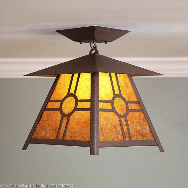 Avalanche Ranch Smoky Mountain-Southview M47674AM-27 Ceiling Light - Rustic Brown