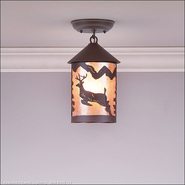Avalanche Ranch Cascade-Valley Deer M48421AL-27 Ceiling Light - Rustic Brown