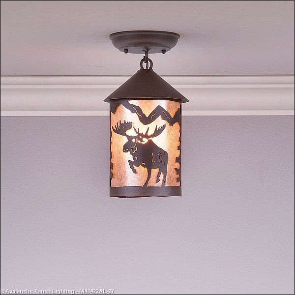 Avalanche Ranch Cascade-Alaska Moose M48422AL-27 Ceiling Light - Rustic Brown