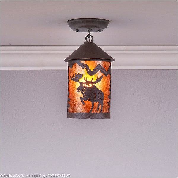 Avalanche Ranch Cascade-Alaska Moose M48422AM-27 Ceiling Light - Rustic Brown