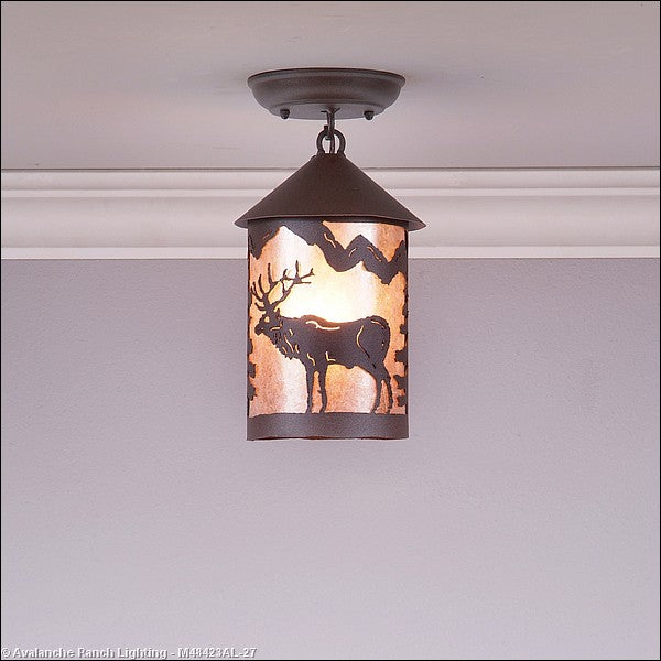 Avalanche Ranch Cascade-Valley Elk M48423AL-27 Ceiling Light - Rustic Brown
