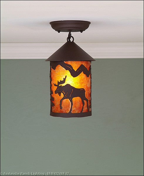 Avalanche Ranch Cascade-Mountain Moose Rustic Brown M48427AM-27 Ceiling Light - Rustic Brown