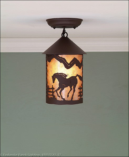Avalanche Ranch Cascade-Mountain Horse M48435AL-27 Ceiling Light - Rustic Brown