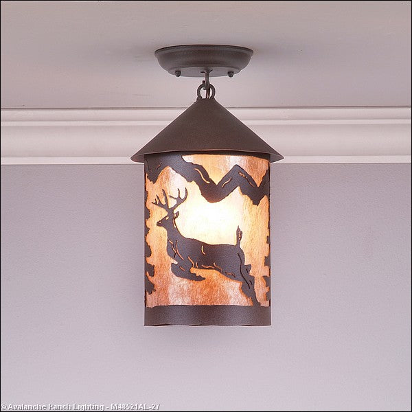 Avalanche Ranch Cascade-Valley Deer M48521AL-27 Ceiling Light - Rustic Brown