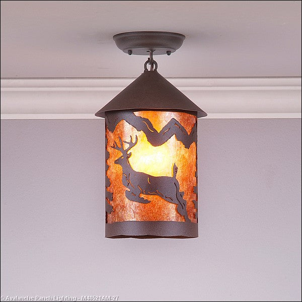 Avalanche Ranch Cascade-Valley Deer M48521AM-27 Ceiling Light - Rustic Brown