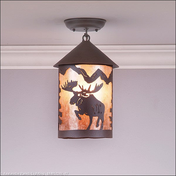 Avalanche Ranch Cascade-Alaska Moose M48522AL-27 Ceiling Light - Rustic Brown