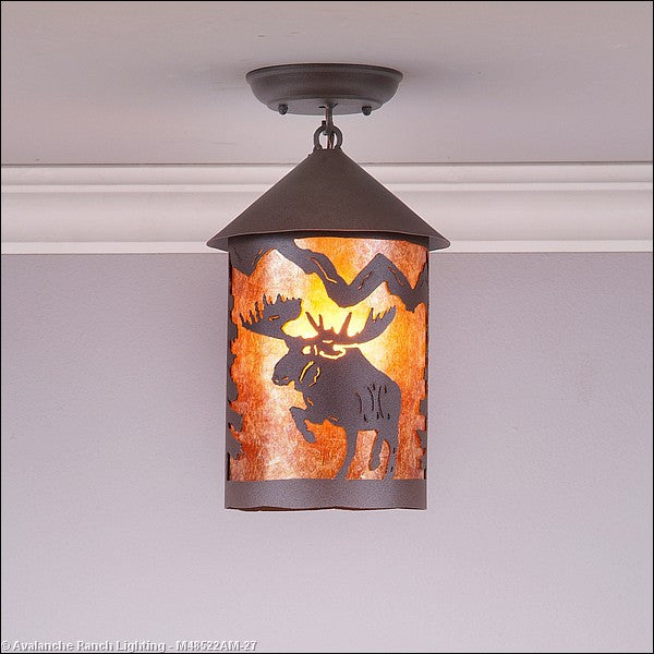 Avalanche Ranch Cascade-Alaska Moose M48522AM-27 Ceiling Light - Rustic Brown