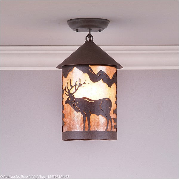 Avalanche Ranch Cascade-Valley Elk M48523AL-27 Ceiling Light - Rustic Brown