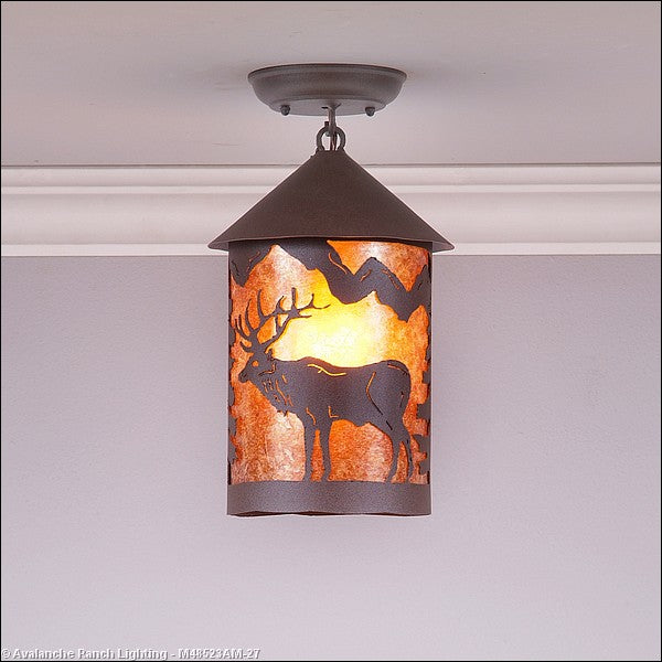 Avalanche Ranch Cascade-Valley Elk M48523AM-27 Ceiling Light - Rustic Brown