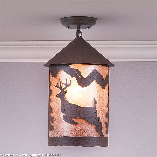 Avalanche Ranch Cascade-Valley Deer M48621AL-27 Ceiling Light - Rustic Brown