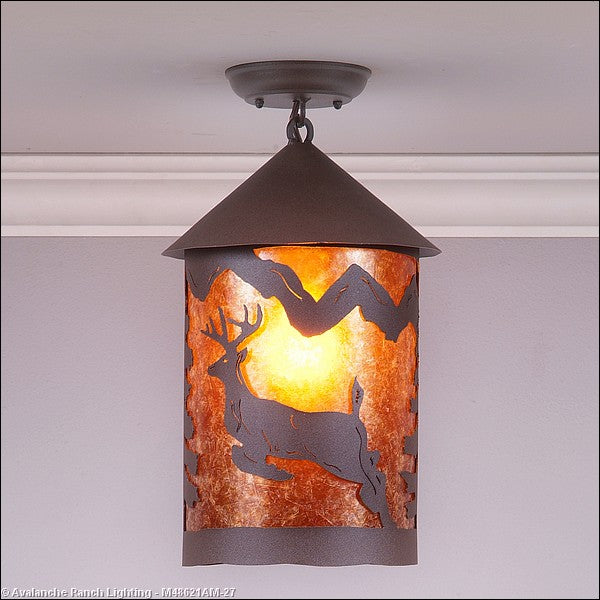 Avalanche Ranch Cascade-Valley Deer M48621AM-27 Ceiling Light - Rustic Brown