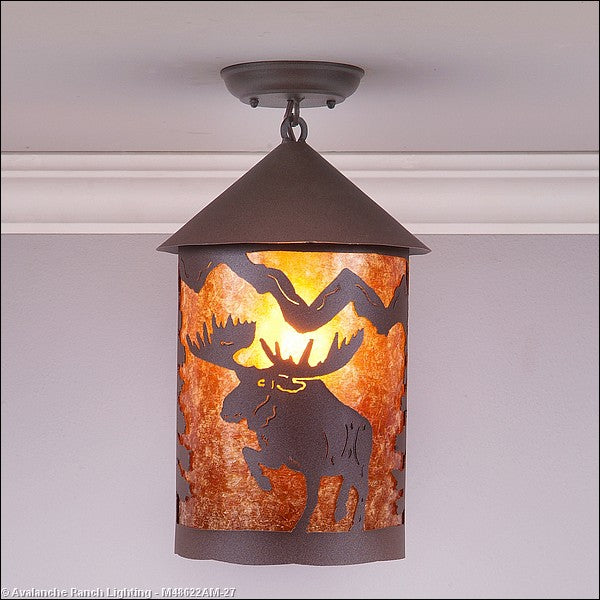 Avalanche Ranch Cascade-Alaska Moose M48622AM-27 Ceiling Light - Rustic Brown