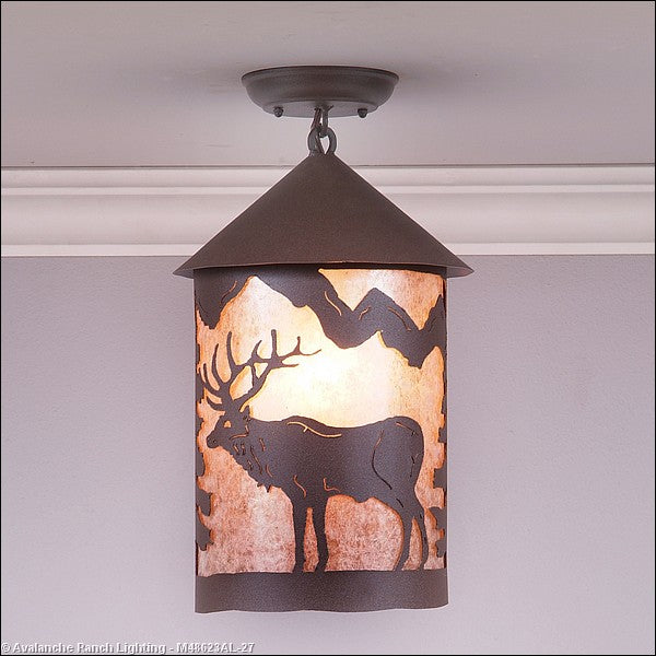 Avalanche Ranch Cascade-Valley Elk M48623AL-27 Ceiling Light - Rustic Brown